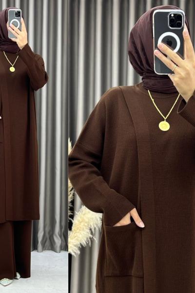 Melek Panço Takım  Kahverengi