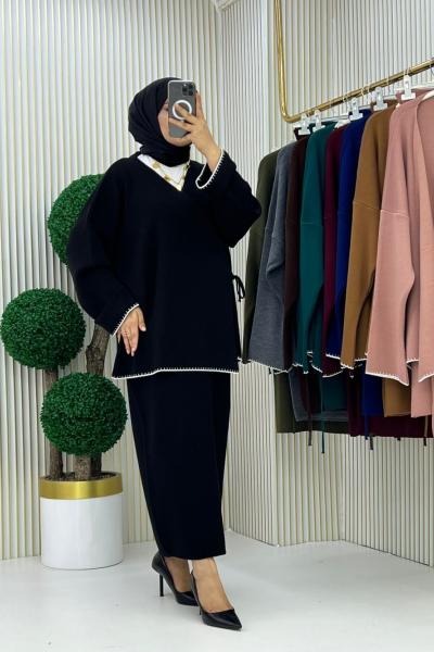 Nefise Etekli Takım Siyah