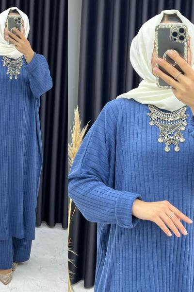 Mısra Büyükbeden Takım İndigo