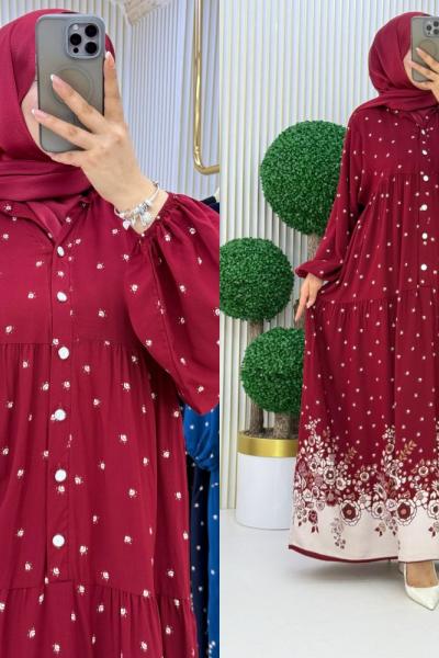 Şerbet Elbise Bordo