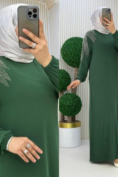 Yaprak Elbise Zümrüt
