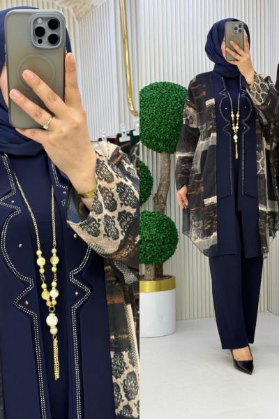 Sedef 3 lü Takım Lacivert