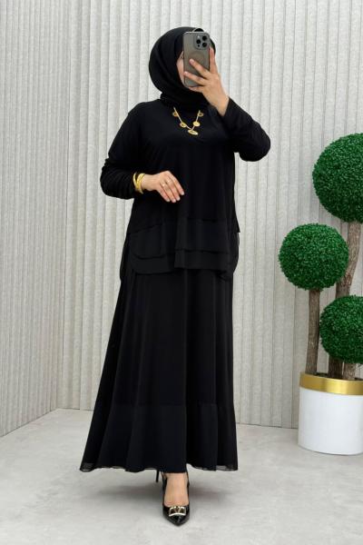 Fındık Etekli Takım  Siyah