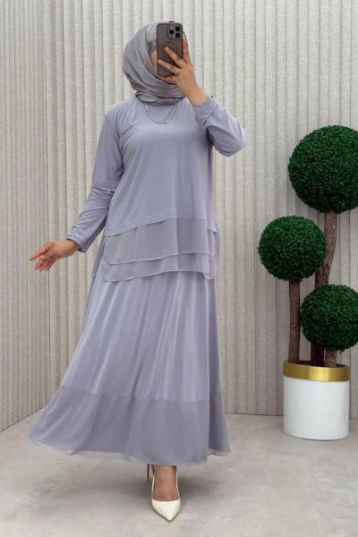 Fındık Etekli Takım  Gri