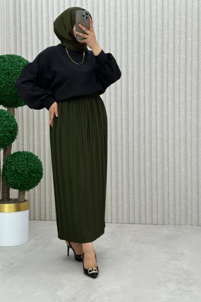 Mira Piliseli Etek  Haki