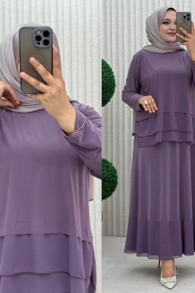 Fındık Etekli Takım  Lila