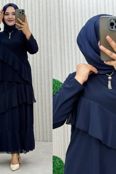 Ceviz Etekli Takım Lacivert