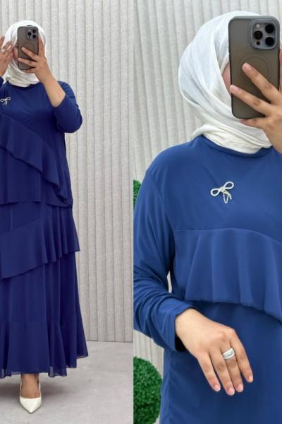 Ceviz Etekli Takım İndigo