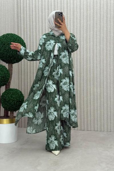 Nurten Pantolonlu Takım Yeşil