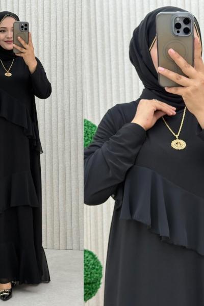 Salkım Elbise Siyah