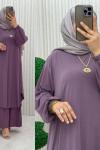 Suzan Piliseli Pantolonlu Takım Lila