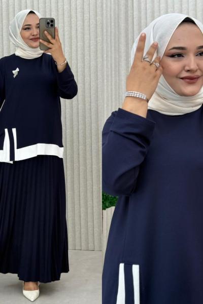 Yasemin Etekli Takım Lacivert