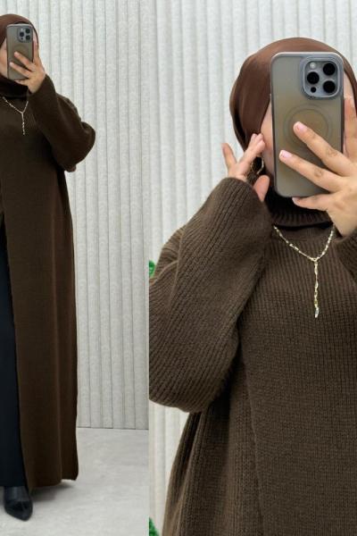 Hülya Boğazlı Panço  Kahverengi