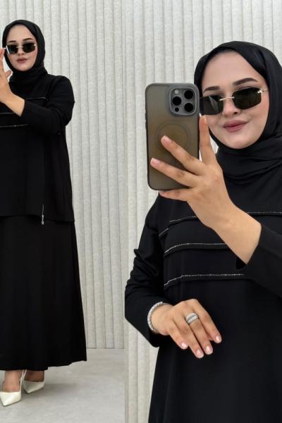 Aşkım Etekli Takım Siyah