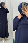 Aşkım Etekli Takım  Lacivert
