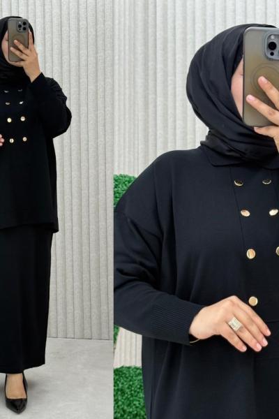 Nüyans Etekli Takım Siyah