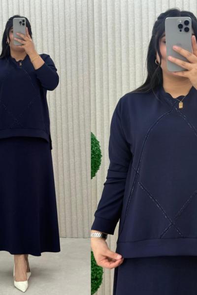 Riham Etekli Takım Lacivert