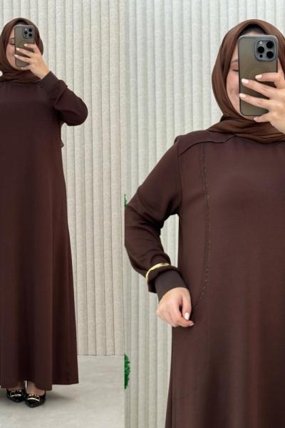 Lalezar Elbise Kahverengi