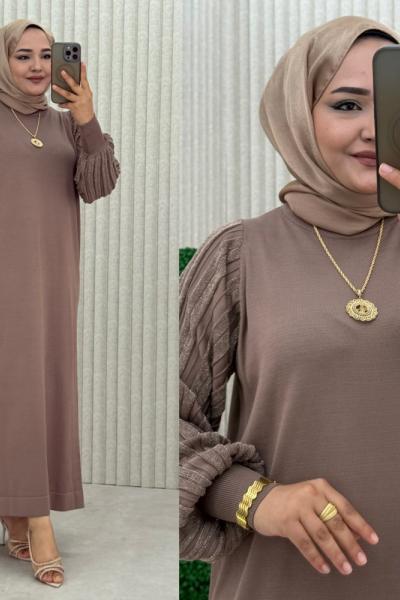 Sarmaşık Elbise vizon Vizon