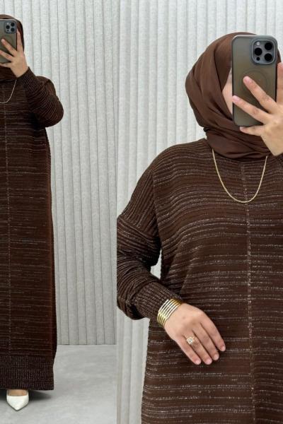 Yeşim Elbise  Kahverengi