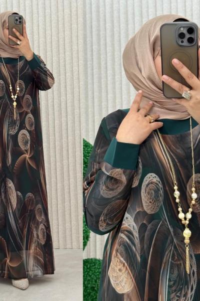 Büşra Elbise Zümrüt