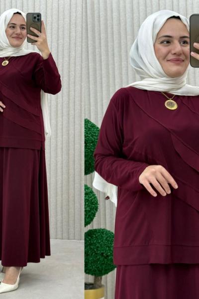 nurda etekli takım Bordo