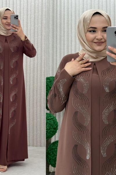 Star Abiye Elbise Taba