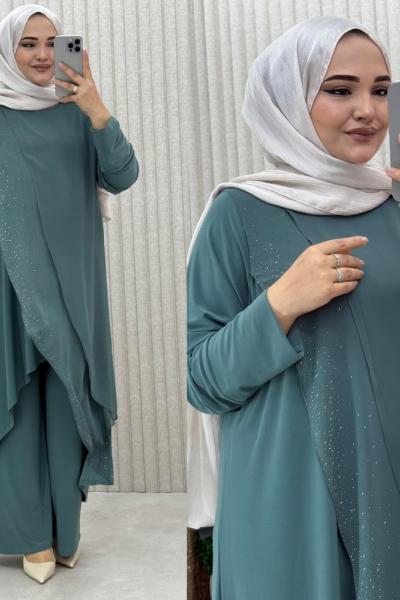 Azize Abiye Takım Mint Yeşili