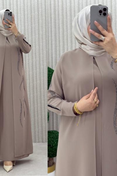 SAHRA ELBİSE FERACE Taş Rengi