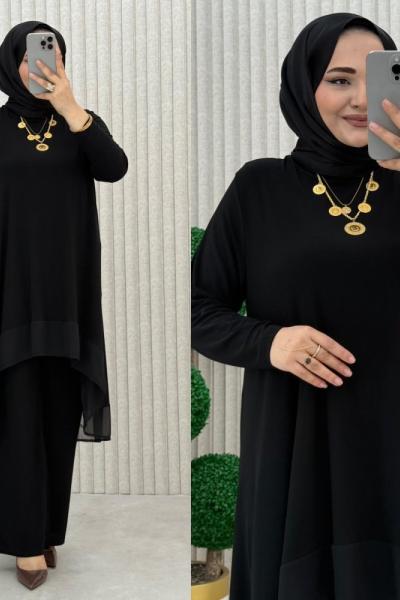 Özce Pantolonlu Takım Siyah