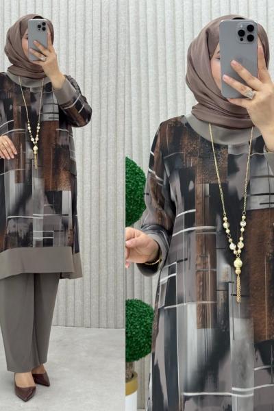 Hançer Pantolonlu Takım Vizon