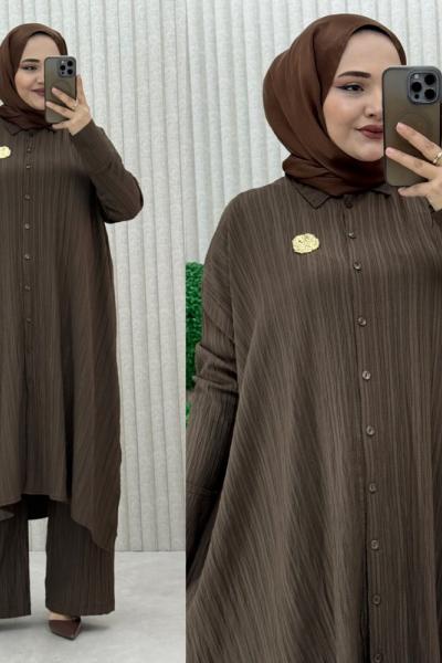 Arzu pantolonlu takım Acı Kahve