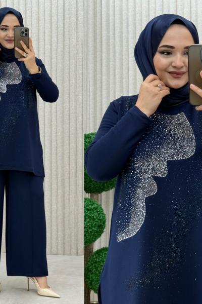 Sema  pantolonlu takım Lacivert