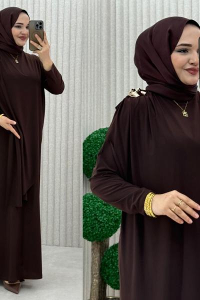 Sesilya Elbise Kahverengi