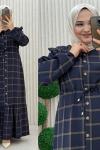 Figen Elbise Lacivert