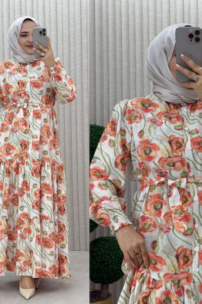 Burçak Elbise Turuncu