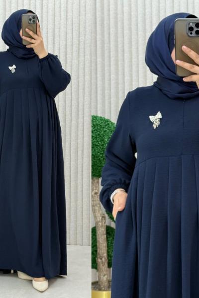 Sevinç Elbise Lacivert
