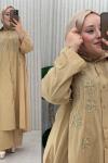 Bengü Pantolonlu Takım Camel