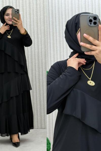 Ceviz Etekli Takım Siyah