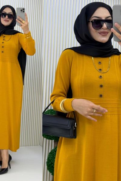 Gizem Elbise Hardal Sarısı