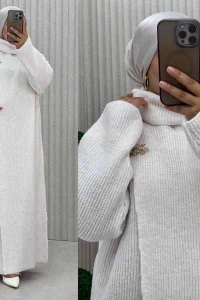 Hülya Boğazlı Panço  Taş Rengi