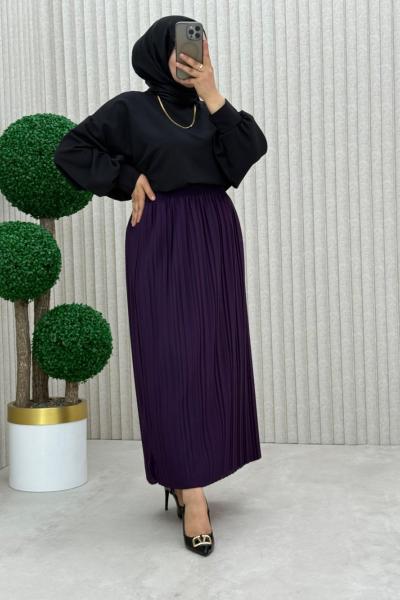 Mira Piliseli Etek  Mor