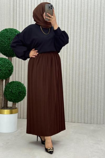 Mira Piliseli Etek  Kahverengi