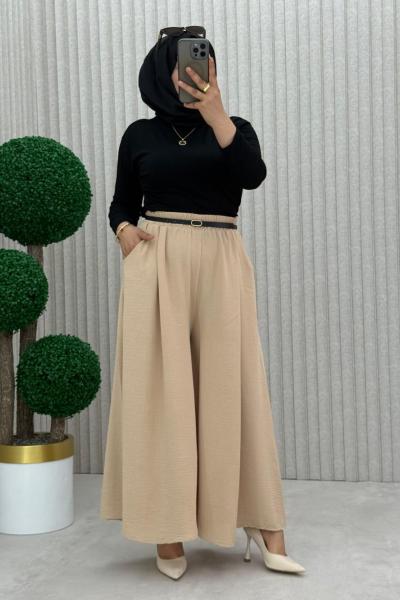 Nilüfer Pantolon Etek Taş Rengi