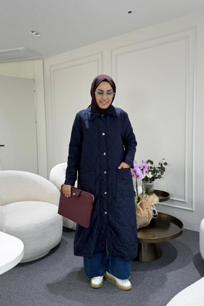 Kapitone Astarlı Mont Lacivert