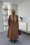 Kapüşonlu Astarlı Trençkot Camel