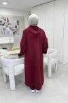 Uzun Kapüşonlu İkiiplik Takım Bordo