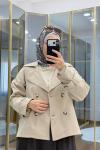 Reglan kol Kısa Trençkot Bej