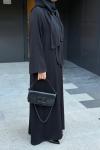 Fular Bağlamalı Abaya  Siyah