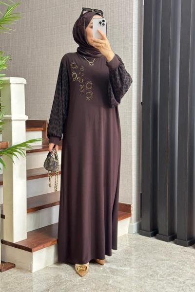 Aysun Elbise Kahverengi